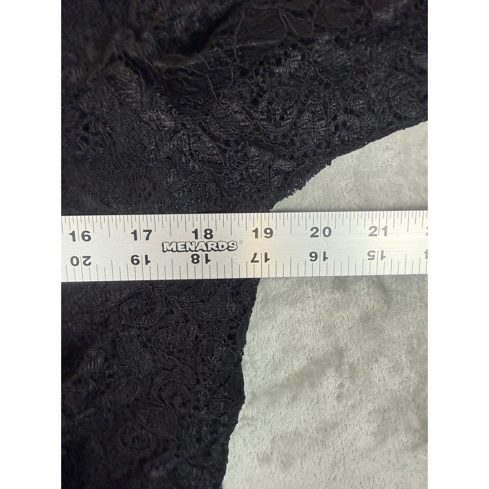 Tulip B Black Lace Long Sleeve Top Striped Ribbed Trim JT2590F9 Womens L - Picture 3 of 7